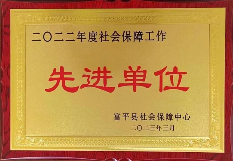 富平公司榮獲2022年度社會保障工作先進單位