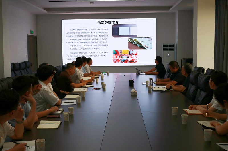 龍門綠碳公司與華山營銷公司進(jìn)行壓延微晶產(chǎn)品市場推廣現(xiàn)場交流